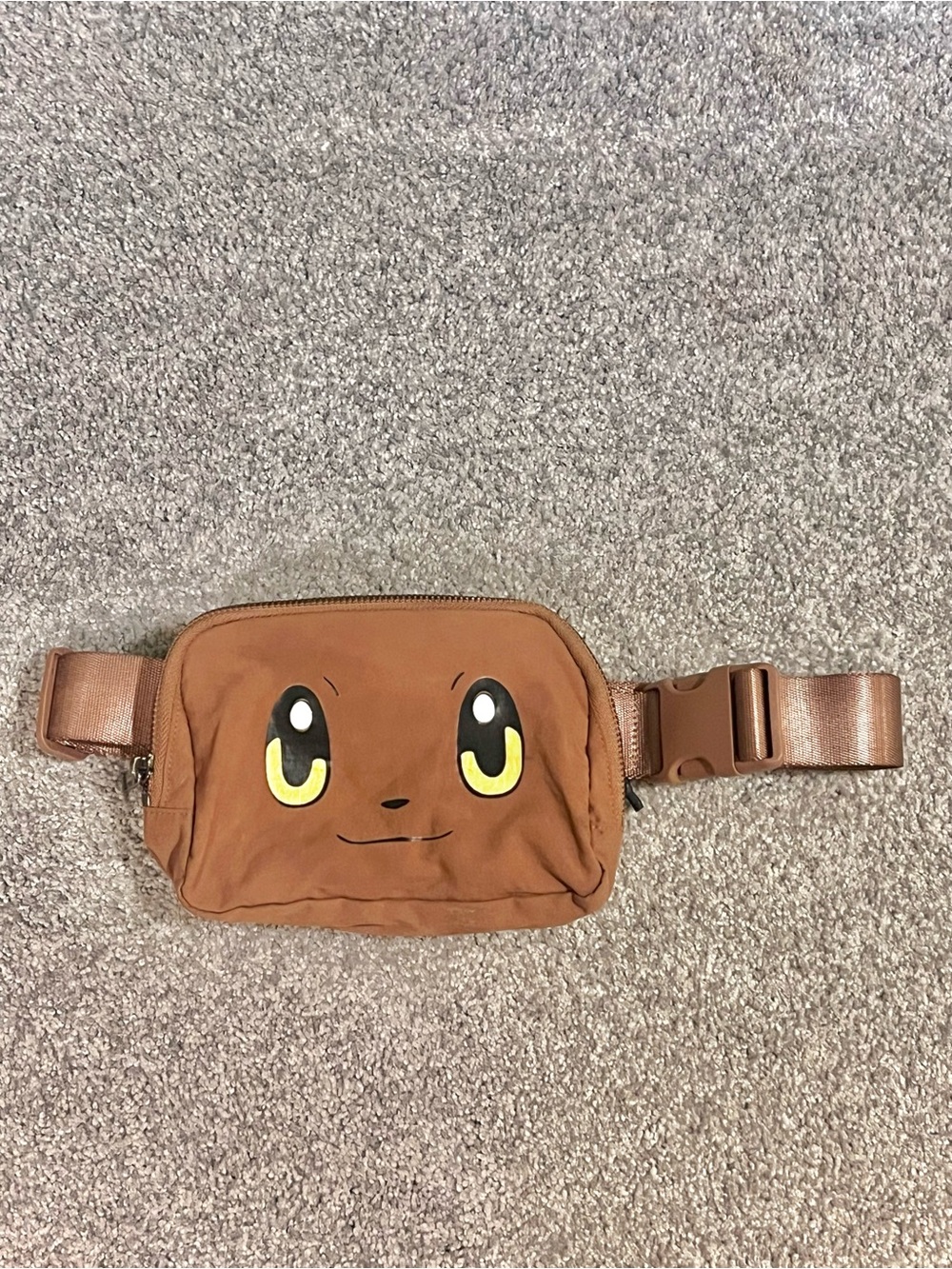 Unique Eevee Pokemon Brown Nylon Fanny Pack, Adjustable - Nintendo Eeveelutions